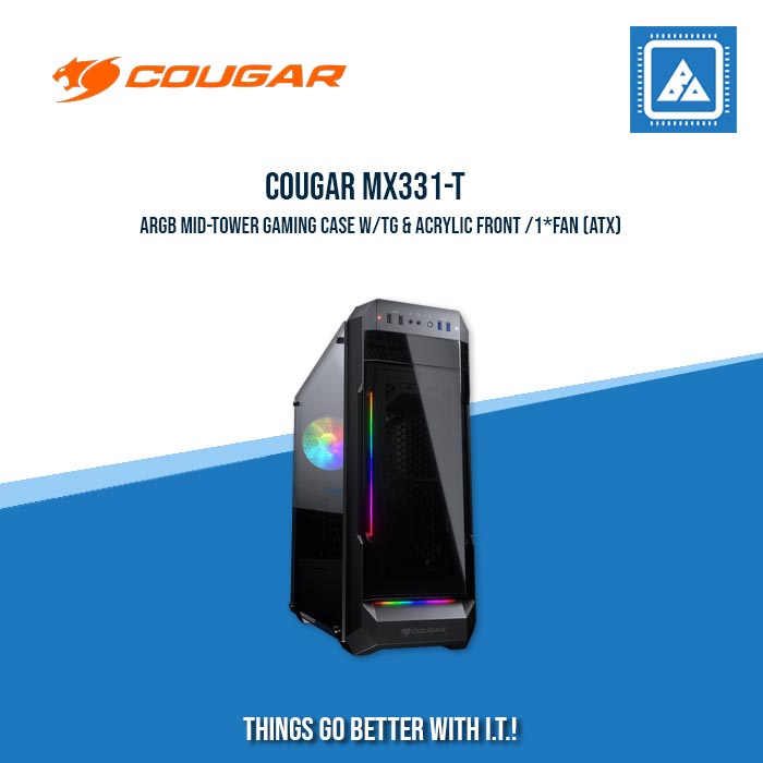 COUGAR CASE MX331-T / MID TOWER / Mini ITX / Micro ATX / ATX MOTHERBOARD TYPE TEMPERED GLASS COUGAR CASE MX331-T / MID TOWER / Mini ITX / Micro ATX / ATX MOTHERBOARD TYPE TEMPERED GLASS